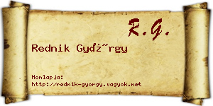 Rednik György névjegykártya